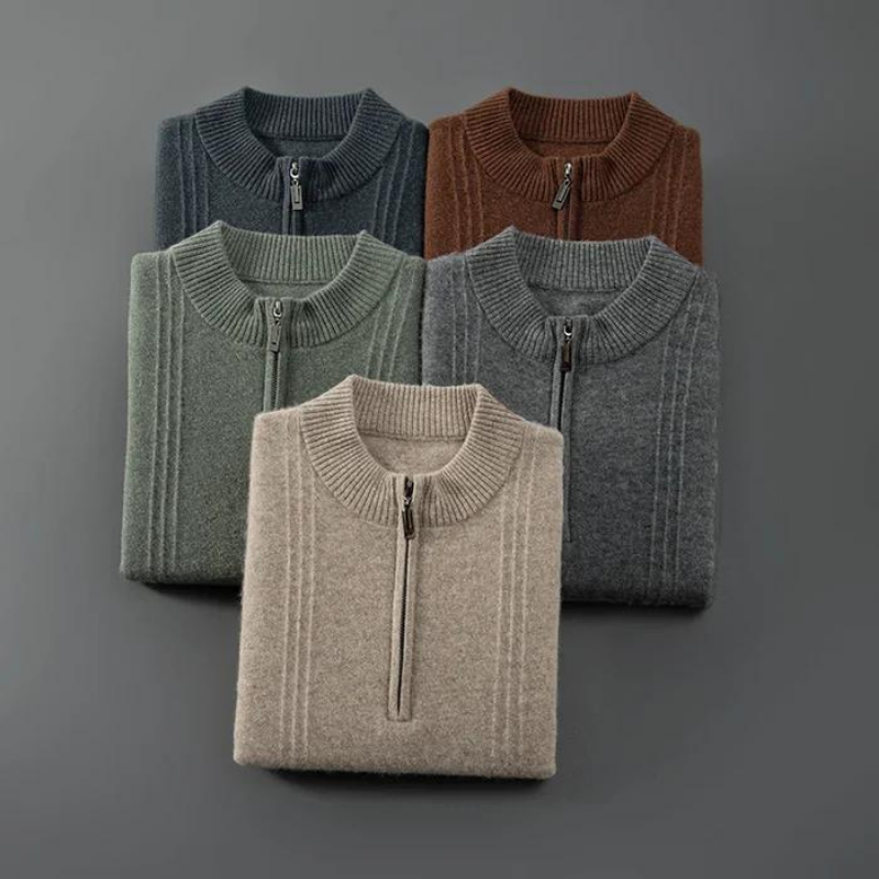 PRAGUE 100% CASHMERE HALF ZIP