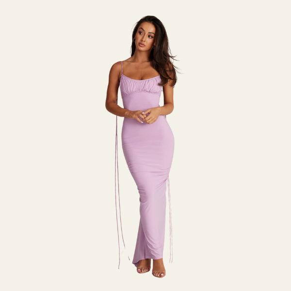 ST TROPEZ RUCHED BACKLESS DRESS