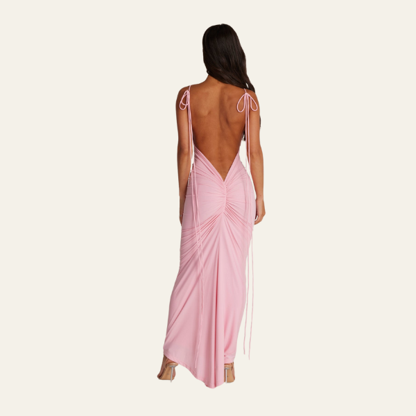 ST TROPEZ RUCHED BACKLESS DRESS