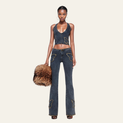 CANNES BUTTERFLY DENIM SET