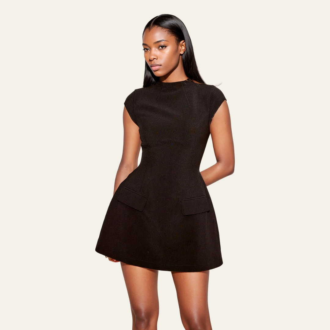 PARIS CAP SLEEVE MINI DRESS