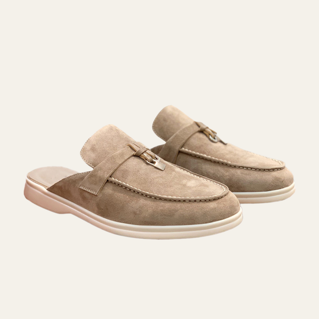 ROME BACKLESS SUEDE LOAFERS