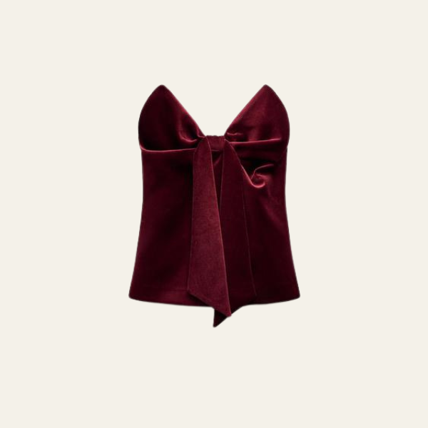 MONACO VELVET BOW TOP