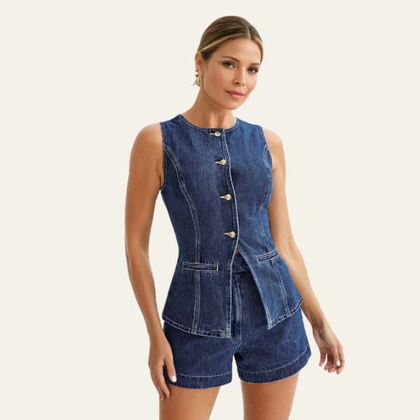 MILAN BUTTON UP DENIM SET