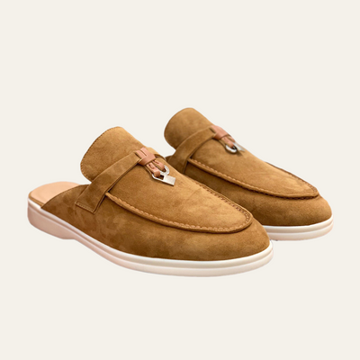 ROME BACKLESS SUEDE LOAFERS