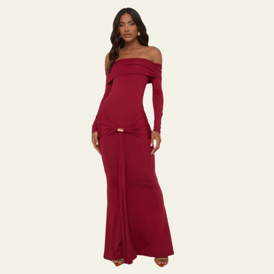 VENICE BARDOT MAXI DRESS