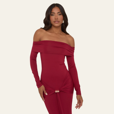 VENICE BARDOT MAXI DRESS