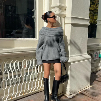 GENEVA OFF-SHOULDER SWEATER