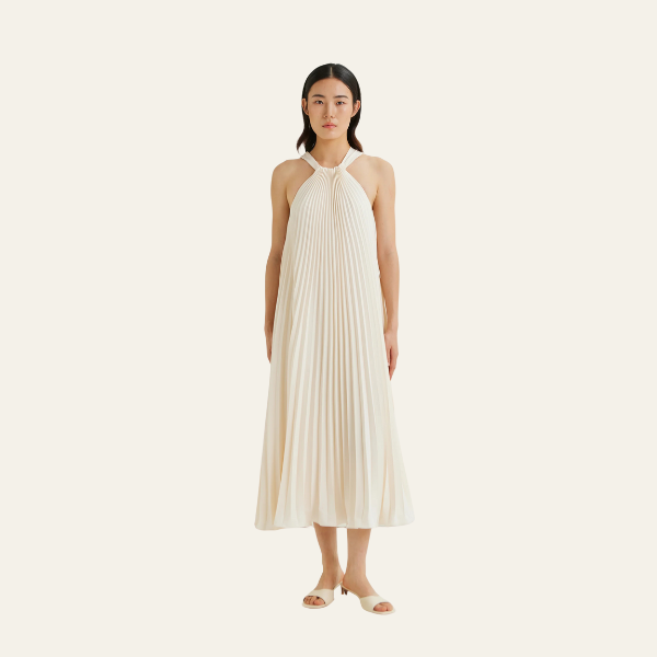 HAMPTONS PLEATED MAXI DRESS