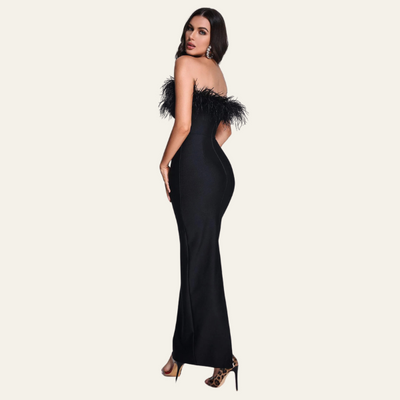 MONACO FEATHER MAXI DRESS