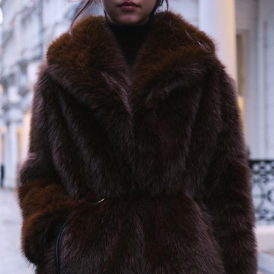 MONACO BELTED FAUX FUR COAT