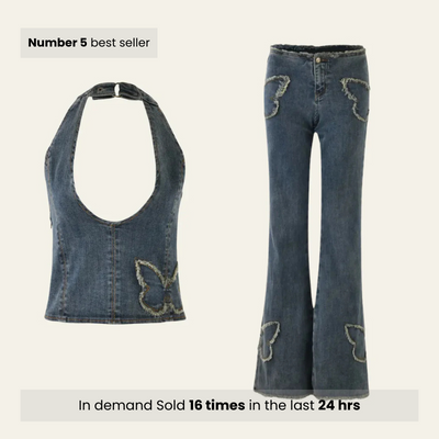 CANNES BUTTERFLY DENIM SET