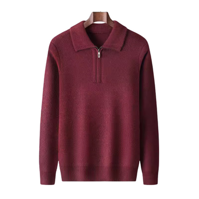 100% CASHMERE QUATER ZIP SWEATER