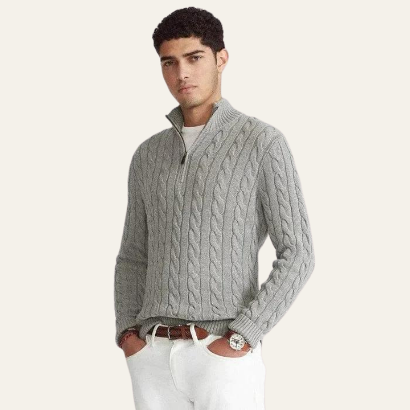 GENEVA HIGH NECK ZIP SWEATER