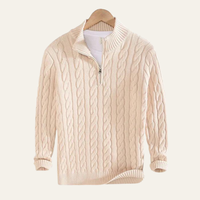 GENEVA HIGH NECK ZIP SWEATER