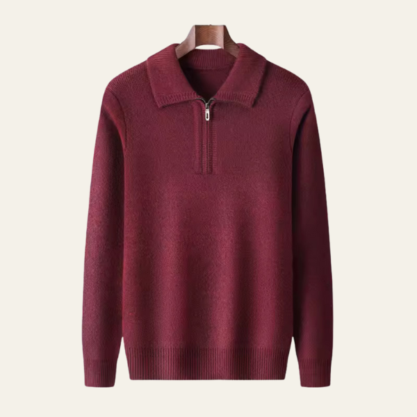 100% CASHMERE QUATER ZIP SWEATER